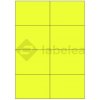 Labelea Samolepiace etikety 105x74 mm signálne farebné papierové, na hárku A4, pre laserovú tlač, Farba etikiet Signálna žltá, Počet hárkov v balení 100 EPY105074SY008S