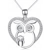 Olivie Strieborný náhrdelník SOVA V SRDCI 5076 Ag 925; ≤4,2 g.