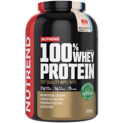 NUTREND 100% Whey proteín biela čokoláda a kokos 2250 g