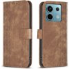 Peňaženkové kožené puzdro Global Plaid na Xiaomi Redmi Note 13 Pro 4G - Hnedá