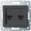 Kanlux LOGI Dvojitá dátová zásuvka nezávislá 2xRJ45Cat 5e Jack - grafitová 25287