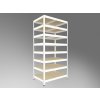 Biedrax Regál do domácnosti 35 x 75 x 210 cm, biely, 8 políc OSB 10 mm, nosnosť 200 kg na policu