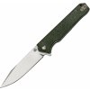 QSP Knife Mamba V2, Satin D2 Blade, Green Micarta Handle QS111-I1