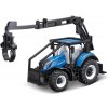 Bburago 10cm Farm Traktor na zotrvačník s vlečkou New Holland T7.315 HD