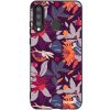 Picasee silikonový černý obal pro Huawei P30 Lite - Purple Leaf