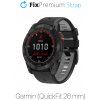 FixPremium - Dvojfarebný Silikónový Remienok pre Garmin (QuickFit 26mm), čierny