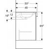 Geberit Selnova Square - Umývadlová skrinka 635x788x480 mm, s umývadlom, 2 dvierka, lesklá biela 501.256.00.1