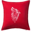 Geometria - vlk - vyjúci - Vankúš 50x50 - 50x50 - Iba poťah ( Červená )