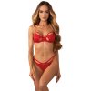 Obsessive Matildea 2-pcs Crotchless Set Red S/M