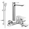 Sada batérií MEXEN ALFA X - umývadlová batéria + vaňová batéria so sprchou chróm
