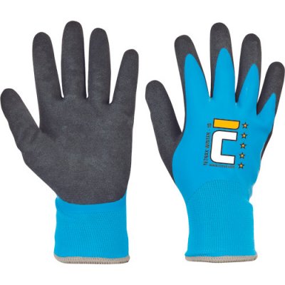 CERVA TETRAX WINTER rukavice nylon. latex. Farba: modrá/čierna, Veľkosť: 8