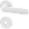 Dverové kovanie ACT Organic R (bielý), kľučka-kľučka, WC kľúč, AC-T BIELA