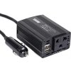 Eurocase měnič napětí DC/AC, 12V/230V, 150W, USB 2*5V/500mA, autozástrčka (MT-MX150)