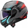 LS2 Helmets LS2 FF910 Advant II Triple flip-up helma, sivá/modrá/červená, XL (61/62)