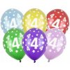 Balóny 4th Birthday metalické mix 30 cm 50ks