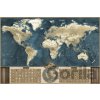 Stieracia mapa sveta Deluxe XL – coffee - Giftio