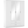 Šatníková skriňa ROMANA 160 zrkadlá biela