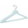 SPRINGOS vešiak na kabáty, drevo, šatník, 3 kusy, 43 cm, púdrová modrá, kolekcia, háčiky otočné, zárezy na sukne, zárez na nohavice, šatník, vešiak na košele (púdrová modrá)