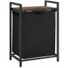 Songmics Kôš na bielizeň 65L - rustikálny hnedý/čierny
