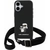 Karl Lagerfeld Saffiano Crossbody Metal Karl and Choupette kryt s nastaviteľným popruhom pre iPhone 17 - čierny 57983127714
