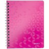 Špirálový zošit, A5, linajkový, 80 listov, LEITZ Wow, ružová