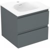 Mexen Orio kúpeľňová skrinka 50 cm s umývadlom Vela, 2 zásuvky, grafit mat/biela mat - 91A10-05047-2-BFF66-W23M01