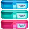 Sistema Plastics Sistema® Lunch™ Trojkomorová krabička na obed s nádobou na jogurt 1,1 l, mix farieb
