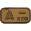 MFH nášivka krvná skupina 3D A negative khaki 5x2,5cm