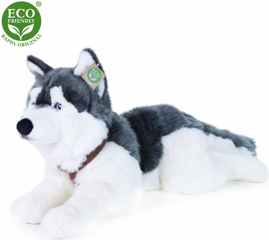 Eco-Friendly Rappa pes husky s obojkom ležiaci 60 cm