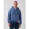 GAP mikina s logom VintageSoft oversize na zips tmavomodrá