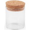 Sklenená fľaštička / dóza s korkom - 4 fľaštičk 1 (47x50 mm) Transparent