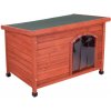 Búda pre psov Woody s rovnou strechou a dvierkami - veľ. M: Š 104 x H 66 x V 70 cm