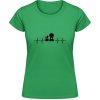 Akciové Dámske Tričko Soft-Style Gildan - Dizajn Tikot srdca a Pes a Mačka - Irish Green - XL - Dámske