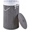 InternetovaZahrada - Bambusový kôš na prádlo Curly Round 55 L - sivý