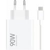 Xiaomi MDY-15-EK USB-A 90W Cestovní Nabíječka + USB-C 6A Datový Kabel White (Bulk)