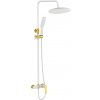 Kuchinox Alanis, sprchová súprava s ručnou a hlavovou sprchou, biela-zlatá lesklá, LAV-PQI_W0OB