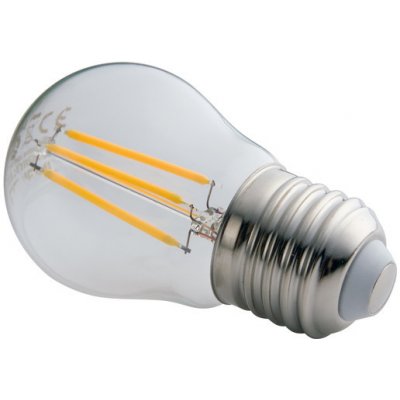 LEDtechnics LED žiarovka E27 G45 filament X4 priehľadná biela teplá 4 W