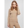 Ladies Rib Knit Turtelneck Sweater - unionbeige