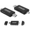 Čítačka kariet 5 v 1 SD / microSD / USB / USB-C / microUSB.