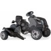 Traktor na šľapanie a príves Farmer XL Black Tractor+Trailer Smoby čierny s polohovateľným sedadlom a so zvukom 142 cm