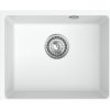 Sink Quality Crypton 55, kuchynský granitový drez 460x375x205 mm + chrómový sifón, biela, SKQ-CRY.W.1KBO.55.X