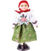 Porcelánová bábika v kroji s červenou šatkou 41cm (Krojovaná bábika)