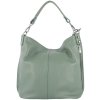 Talianska veľká kožená kabelka na plece vrecovitá hzelená Ludmila verde menta, Doprava zadarmo