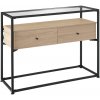 tectake 404691 konzolový stolík reading 101,5x41,5x80,5cm - industrial svetlé drevo, dub sonoma