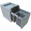 Elletipi Vstavaný odpadkový kôš CITY – výsuvný, 18 + 8 + 8 L, PTA 4045A