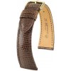 Tmavo hnedý kožený remienok Hirsch London M 04366110-1 (Jašteričie koža) Hirsch selection