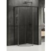 New Trendy Prime Black sprchovací kút 80x80 cm polkruhová čierna matné/priehľadné sklo K-3556