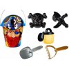 Pirátska súprava do piesku: Vedierko, krhla, sitko, 6-dielna súprava