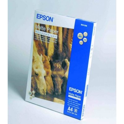 Epson Matte Paper Heavyweight, C13S041256, foto papier, matný, silný typ biely, Stylus Photo 1270, 1290, A4, 167 g/m2, 50 ks, atra