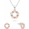 Brilio Silver Nežný bicolor set šperkov so zirkónmi SET239WR náušnice náhrdelník